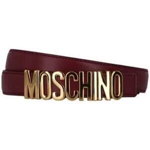 MOSCHINO Logo Calfskin Magenta Violet Belt